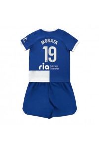 Fotbalové Dres Atletico Madrid Alvaro Morata #19 Dětské Venkovní Oblečení 2023-24 Krátký Rukáv (+ trenýrky)